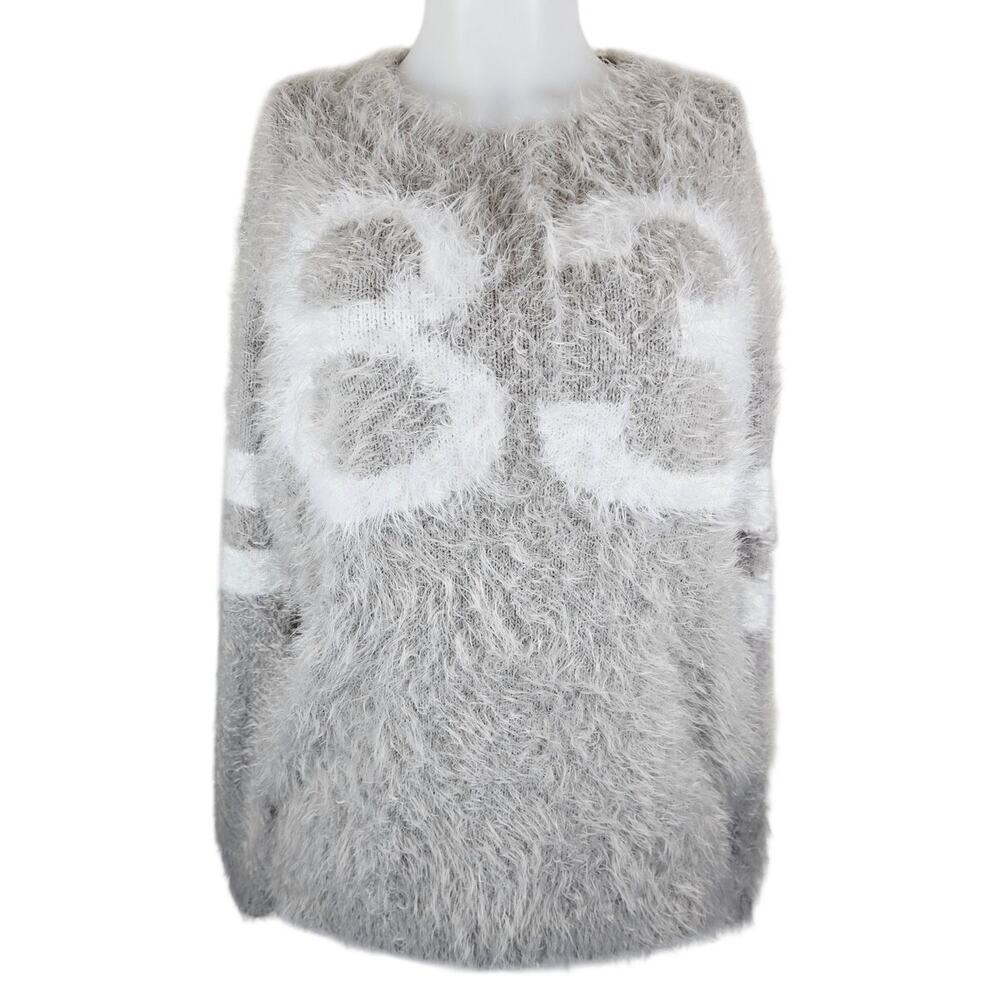 Ellison Gray White Eyelash Tight Knit Winter Warm Sweater Women's L